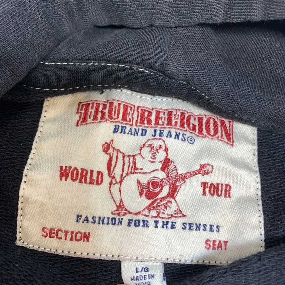True Religion Sweatsuit‎ Men Hoodie Size Large Black